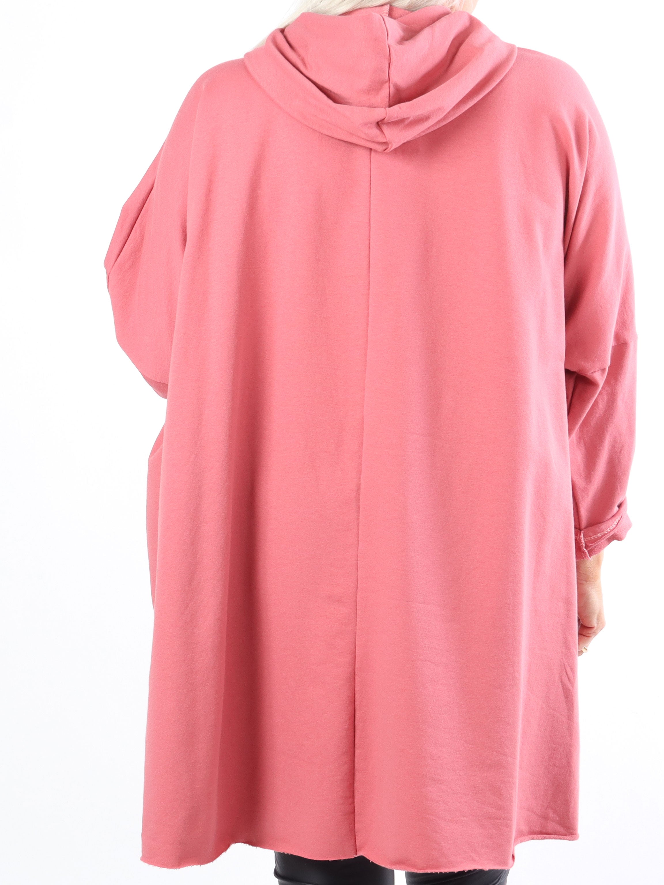 Rock - Cool plus size kjole med hætte og tekst